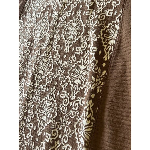 Sahalie Anthropologie Jacquard‎ Sheath Dress Sz M Brown/White Stretch Modern - Picture 7 of 12